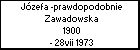 Jzefa -prawdopodobnie Zawadowska