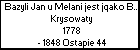 Bazyli Jan u Melani jest jqako Bazyli a u Anny  Jan Krysowaty